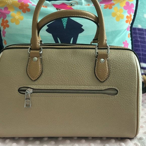 NWT Coach Rowan Satchel - Sandy Beige Colorblock - Picture 4 of 11